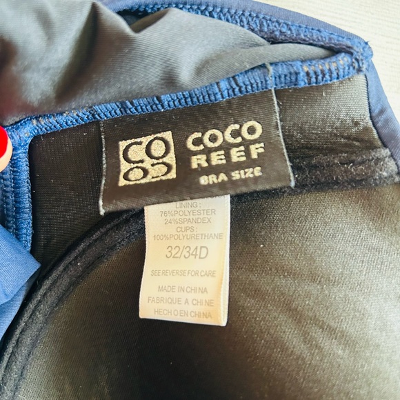 Coco Reef Women’s Navy Blue Padded Tankini Swim Top Size 32/34D - Picture 6 of 7